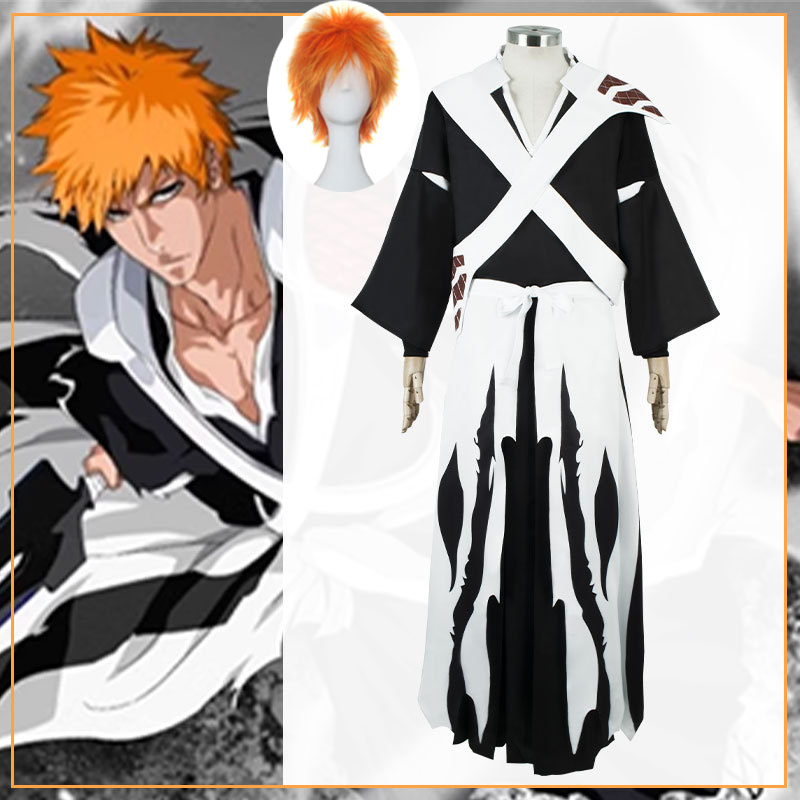 Men'S Kimono Accessories - Wig Cosplay Anime Bleach Kurosaki Ichigo,