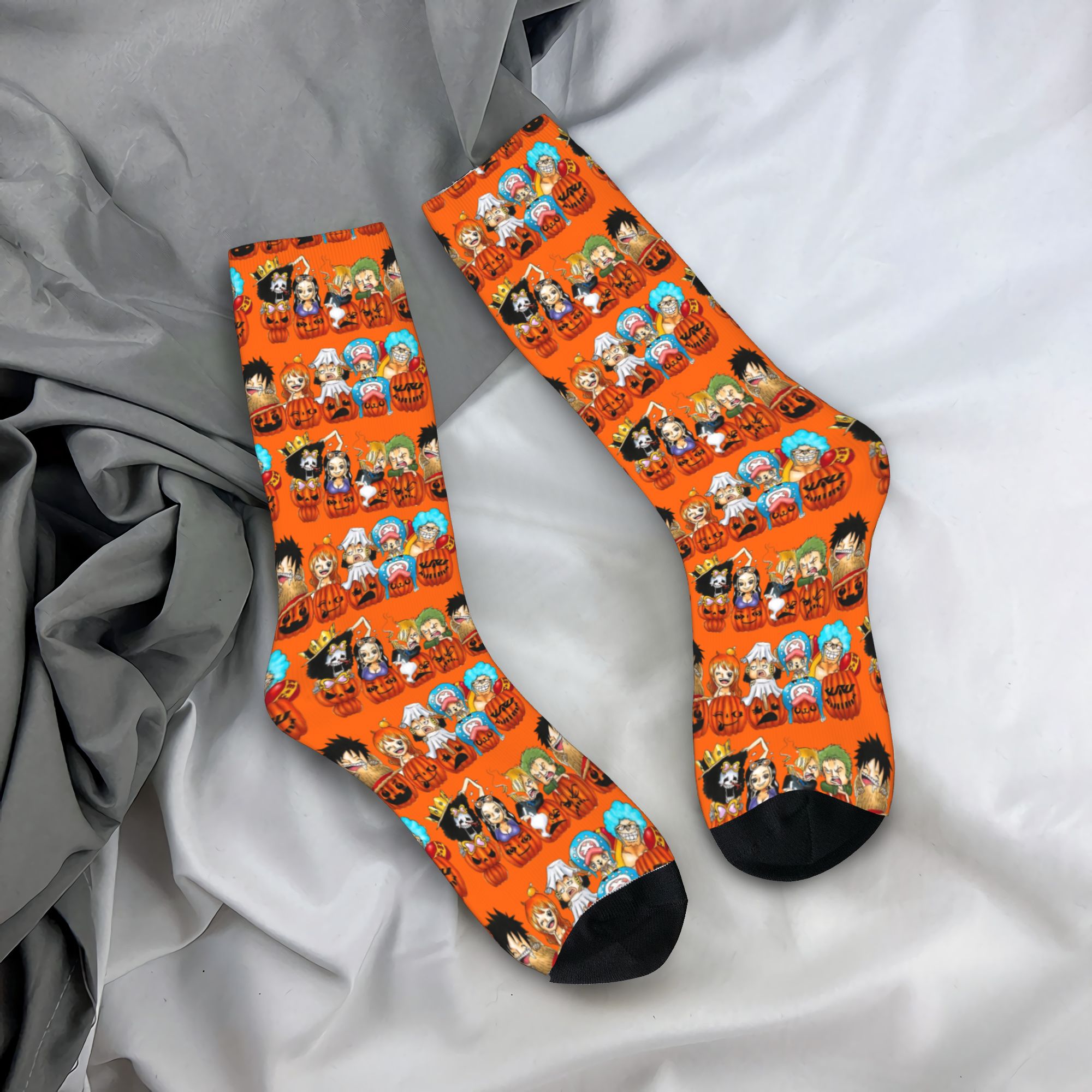 Men Accessories All - o-One-p-Piece-e, kaus kaki Halloween bergambar Luffy
