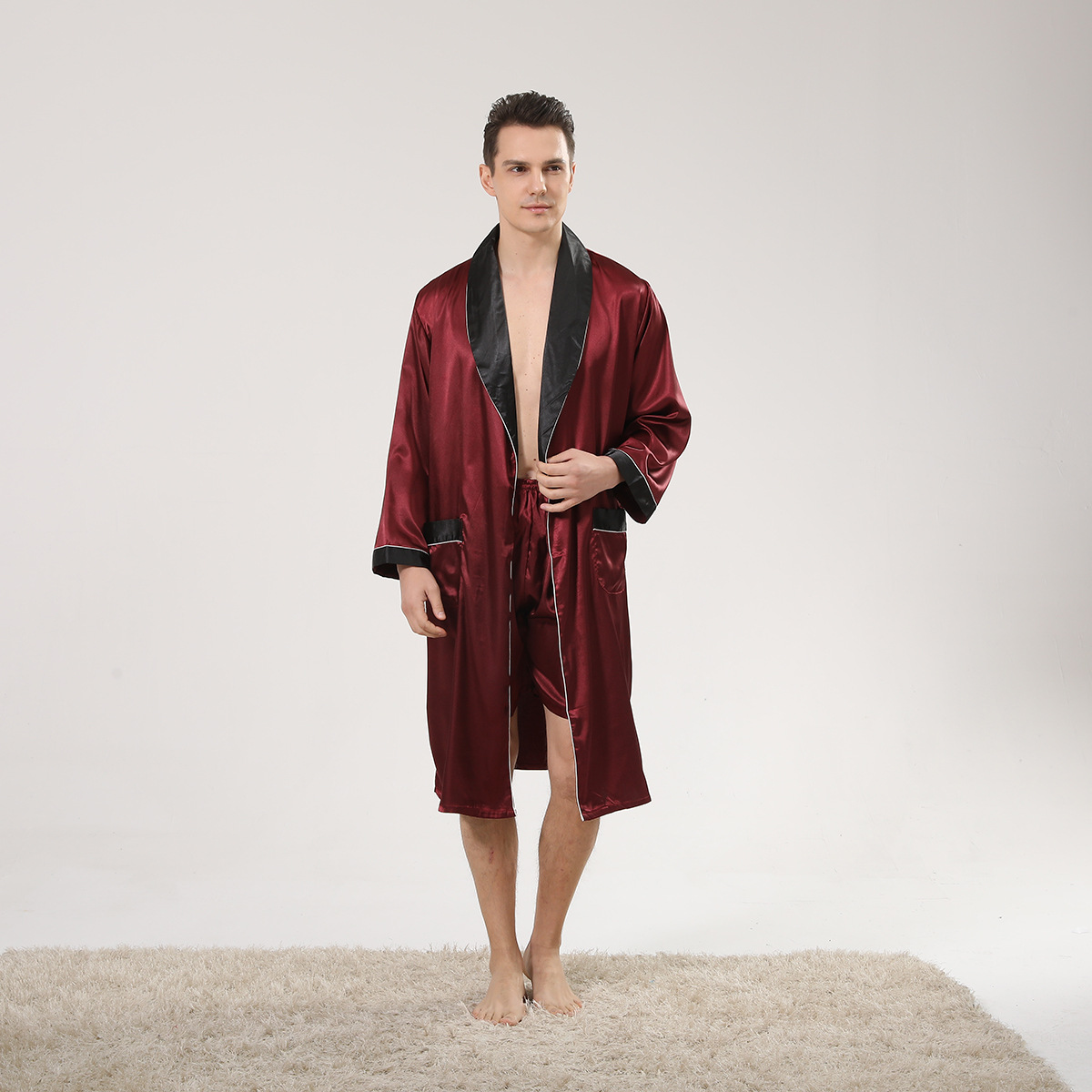 Musim Semi Hitam Selendang Ker - Men'S Kimono Accessories ulasan dan harga