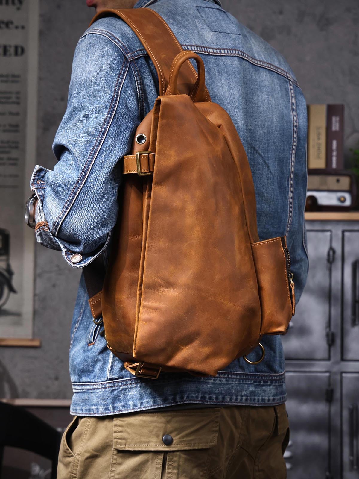 Tas selempang kulit sapi asli  - Travel Organizer Men ulasan dan harga