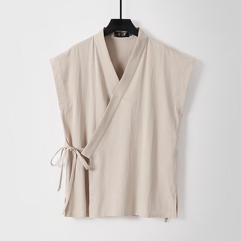 Tank Top Linen Katun Pria Cina - Men'S Kimono Accessories ulasan dan harga